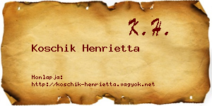 Koschik Henrietta névjegykártya