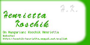 henrietta koschik business card